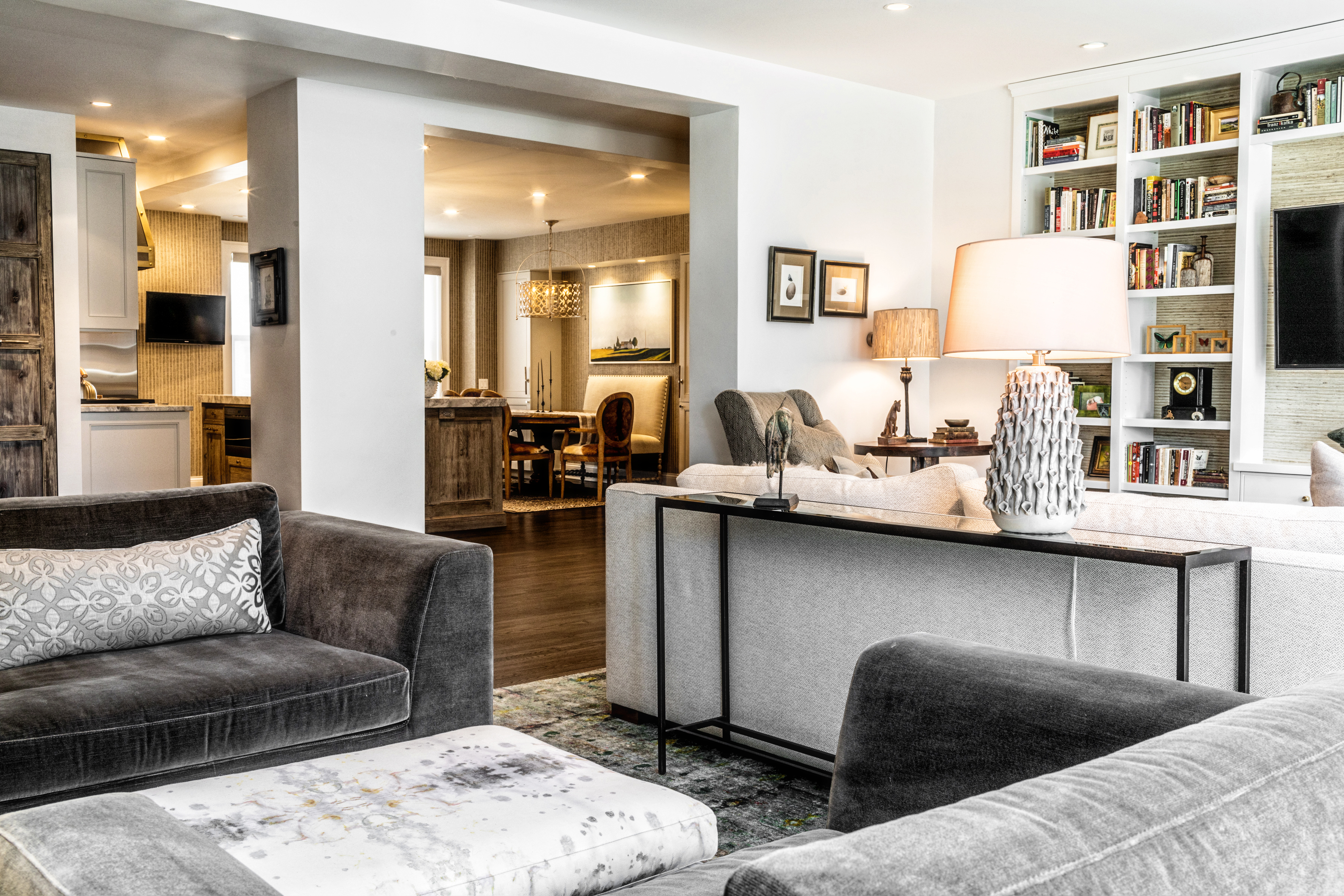 velvet armchairs and standing table